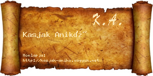 Kasjak Anikó névjegykártya